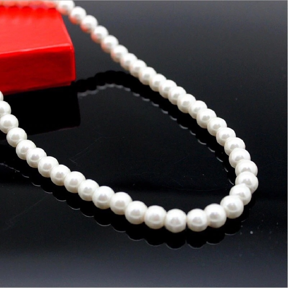 Simulated Pearl 8mm Bead Necklace